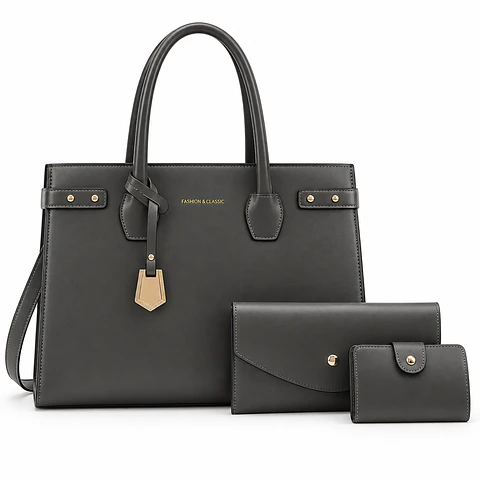 Set de Carteras Artemisa 3 en 1 Gris Oscuro