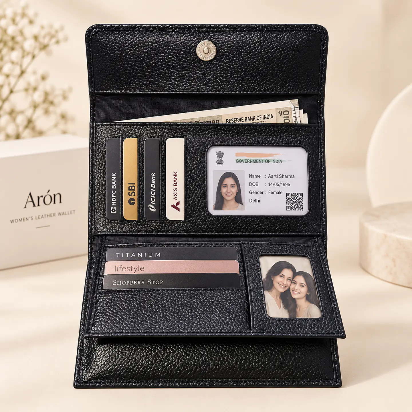 Billetera Aron de Cuero Genuino para Mujer 3