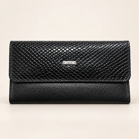 Billetera Aron de Cuero Genuino para Mujer