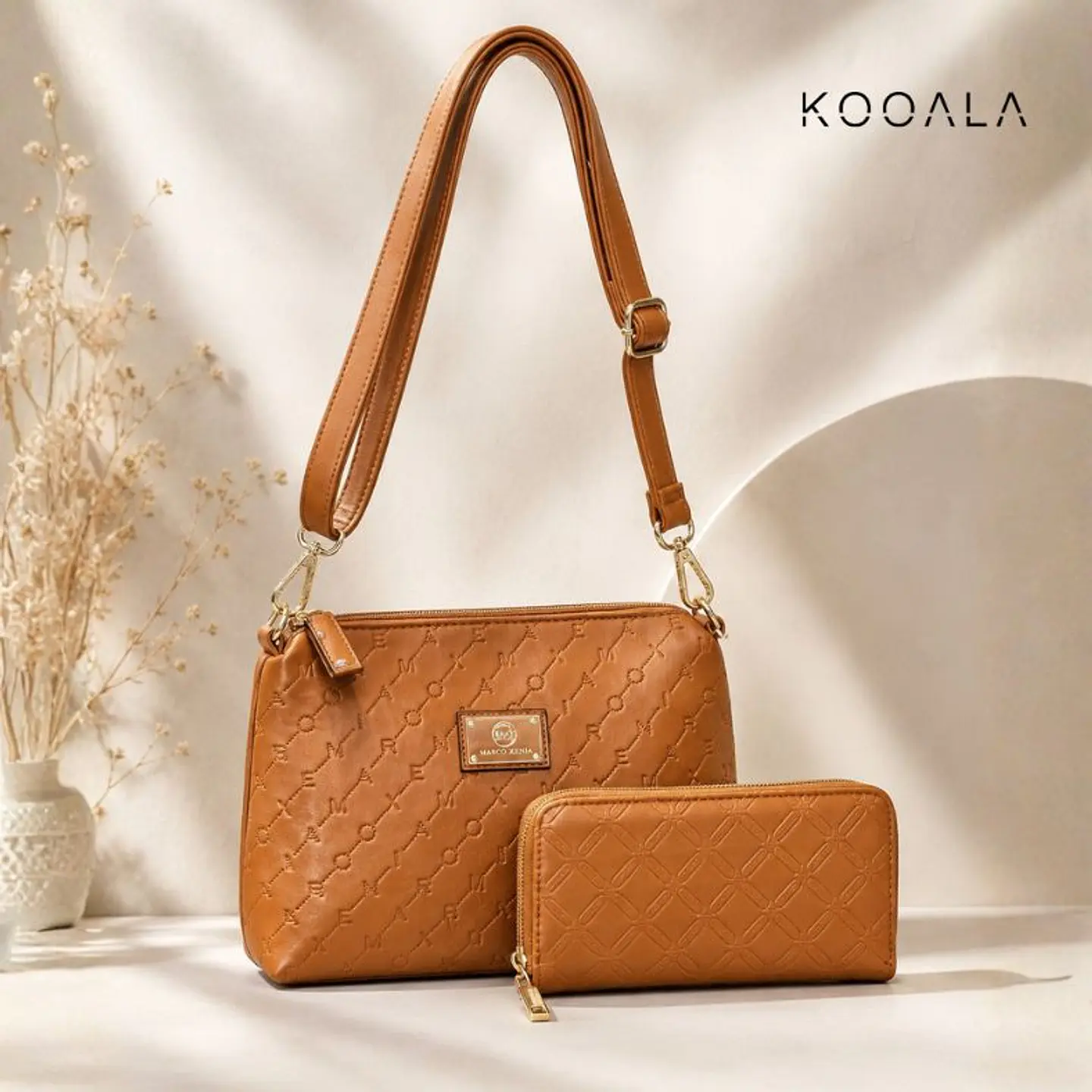 Set Morral Marco Xenia Signature 2 en 1 Camel 1