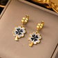 Set Collar + Aretes Trébol Doré de Acero Inoxidable - Miniatura 6