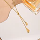 Set Collar + Aretes Lluvia Gold de Acero Inoxidable - Miniatura 3