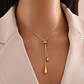 Set Collar + Aretes Lluvia Gold de Acero Inoxidable - Miniatura 5
