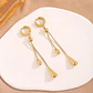 Set Collar + Aretes Lluvia Gold de Acero Inoxidable - Miniatura 6