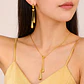 Set Collar + Aretes Lluvia Gold de Acero Inoxidable - Miniatura 8