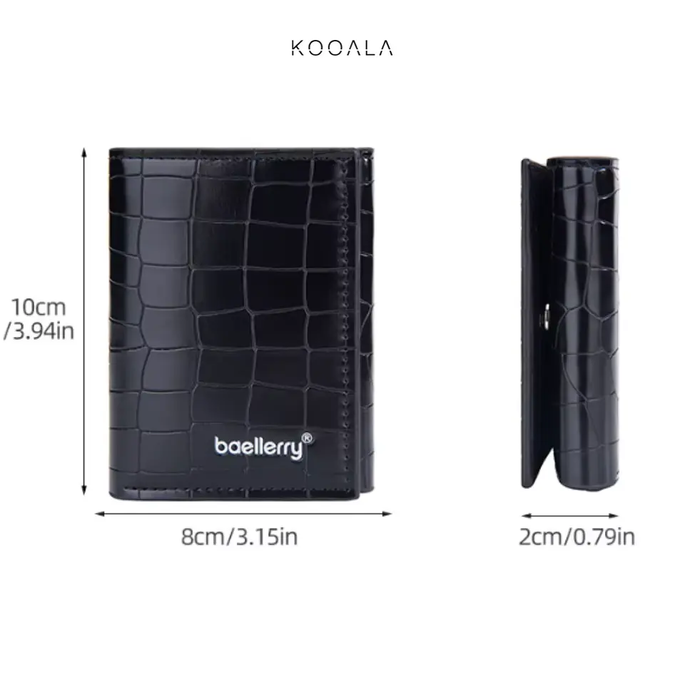 Billetera Tarjetero Baellerry Smart Croco Negra para Hombre 2