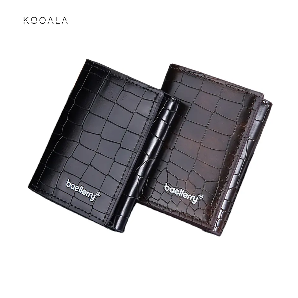 Billetera Tarjetero Baellerry Smart Croco Negra para Hombre 4
