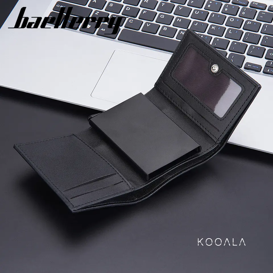 Billetera Tarjetero Baellerry Smart Croco Negra para Hombre 5