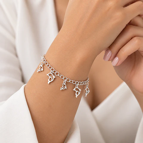 Pulsera de Plata 950 Delfines