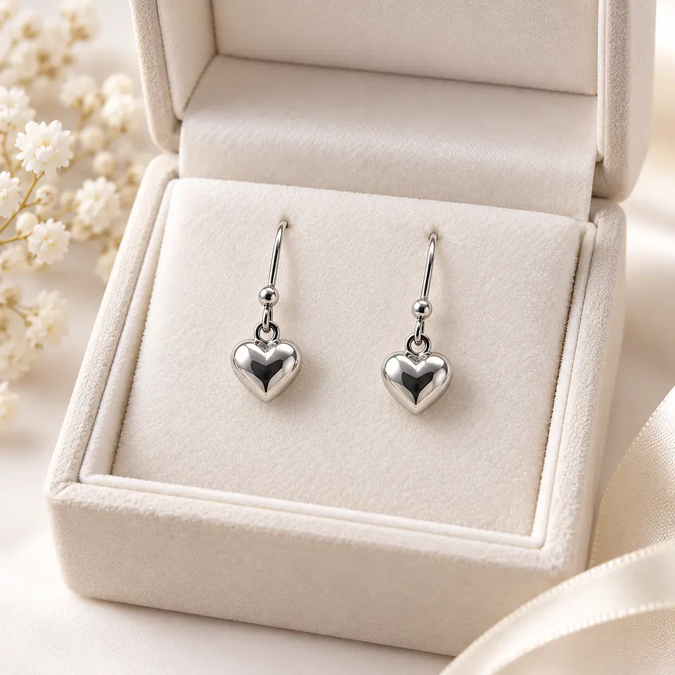 Aretes de Plata 925 Corazón Mini 2