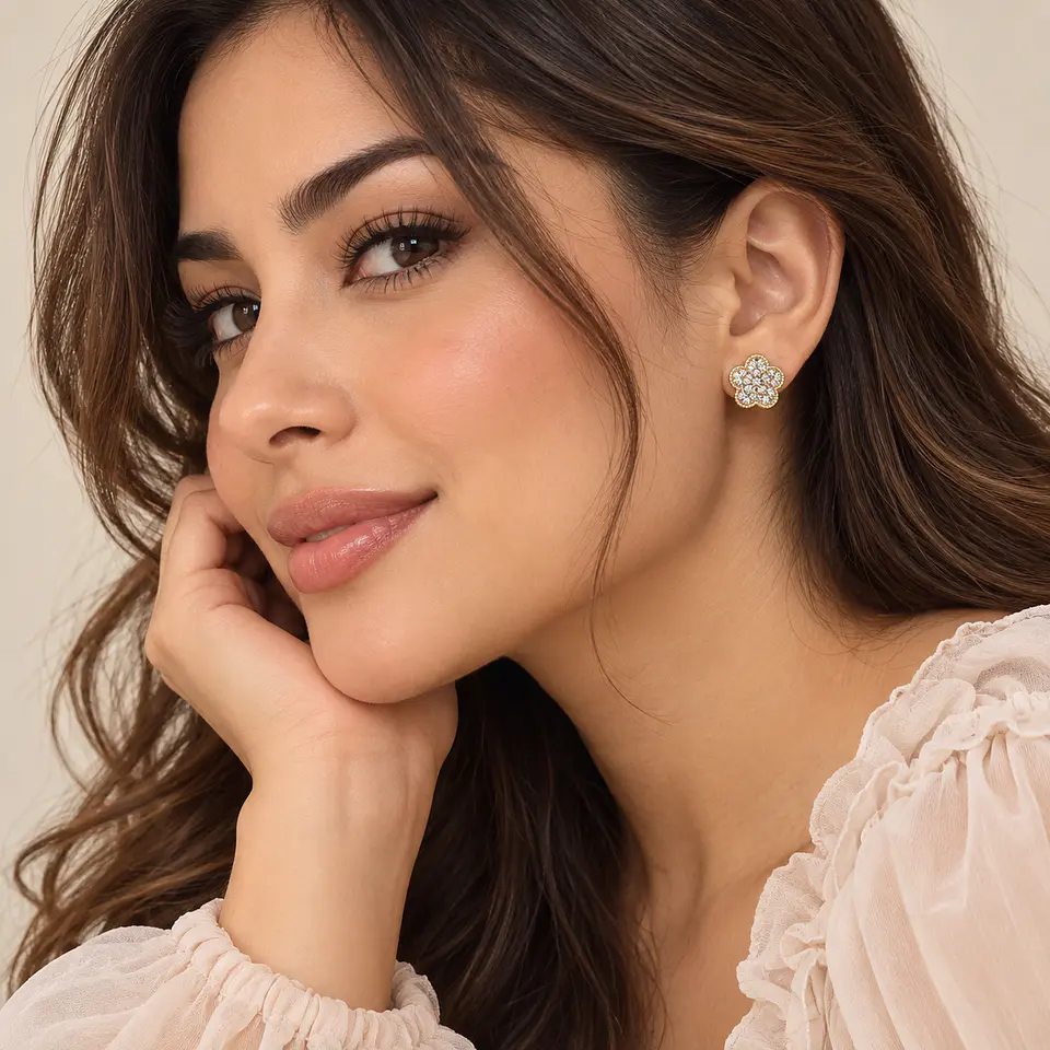 Aretes Rose Aura – Acero Inoxidable Bañado en Oro Rosa | 5 Diseños 7