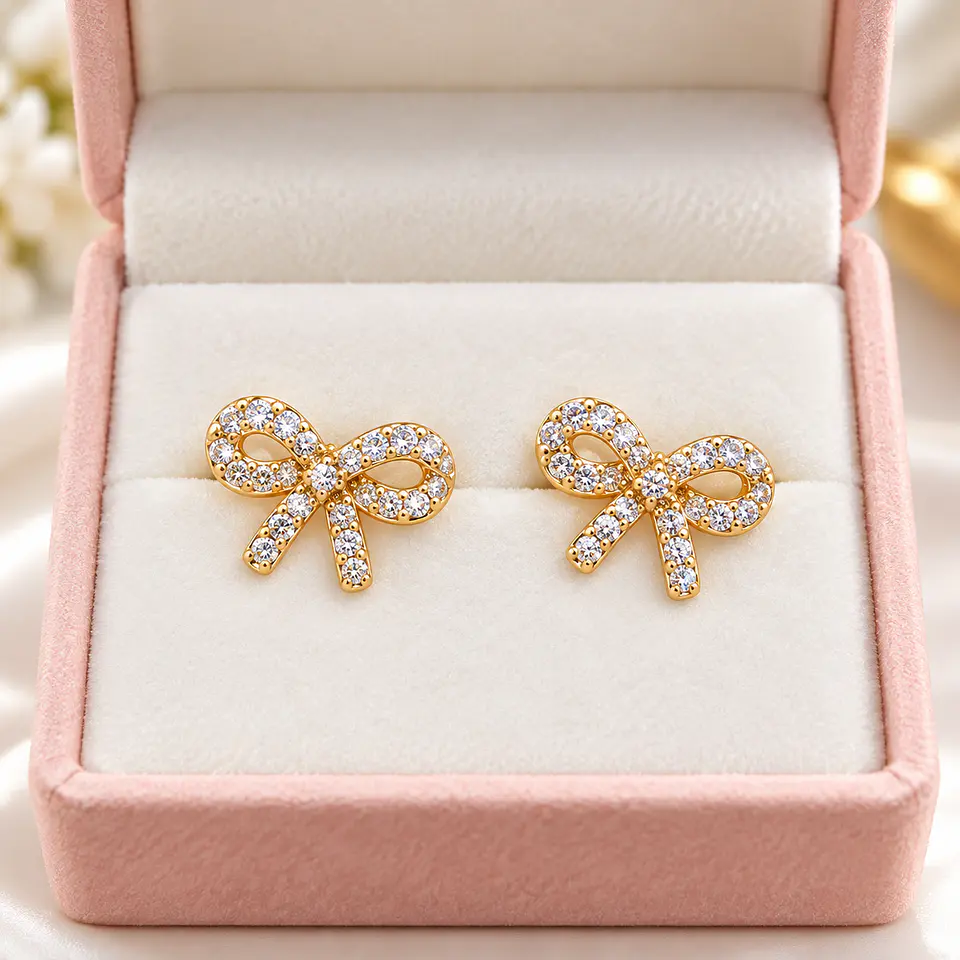Aretes Rose Aura – Acero Inoxidable Bañado en Oro Rosa | 5 Diseños 4