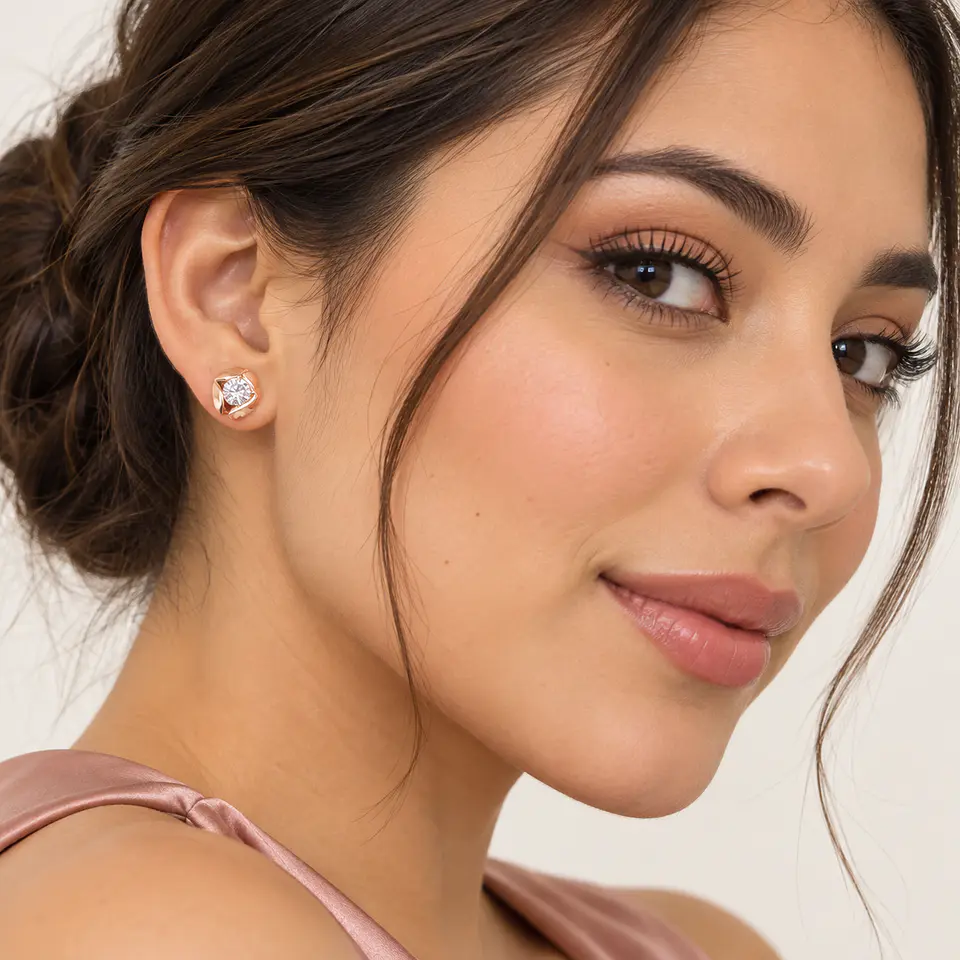Aretes Rose Glow – Acero Inoxidable Bañado en Oro Rosa | 5 Diseños 10