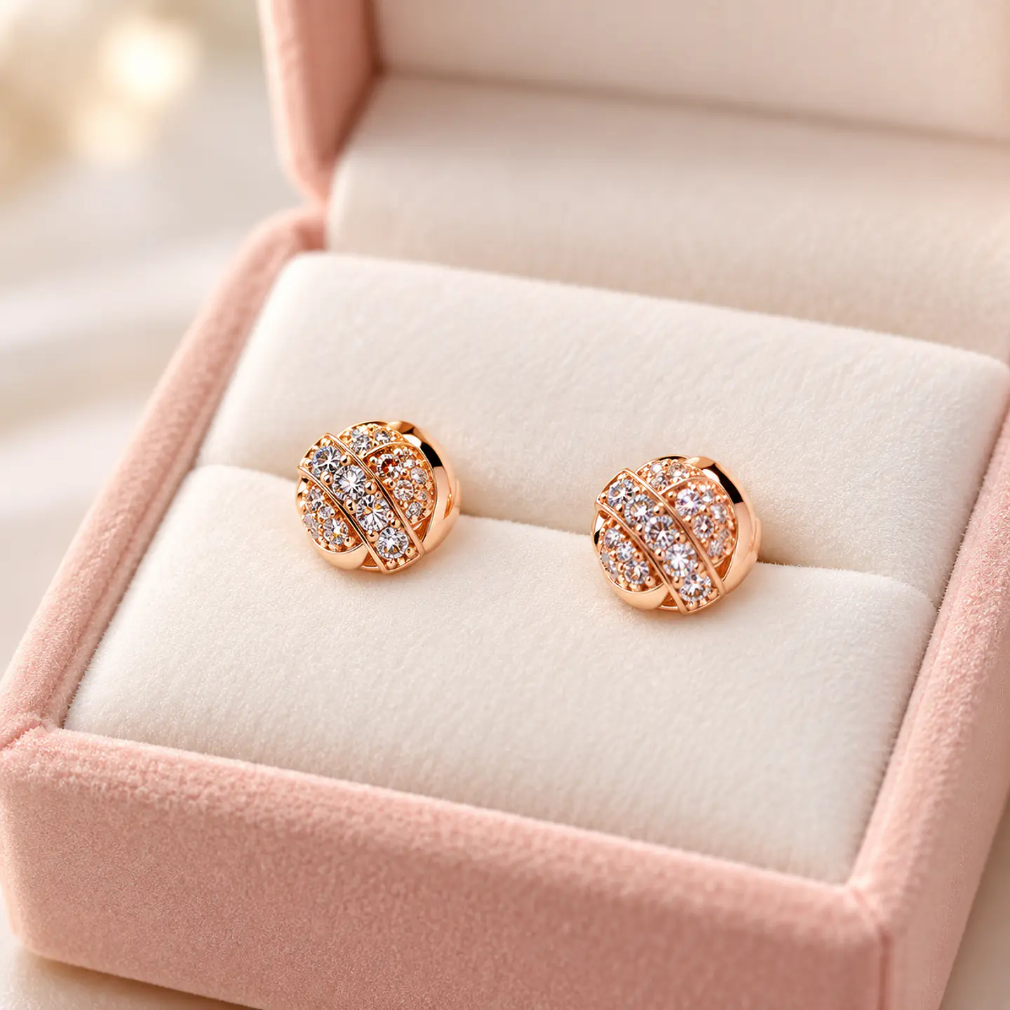 Aretes Rose Glow – Acero Inoxidable Bañado en Oro Rosa | 5 Diseños 3
