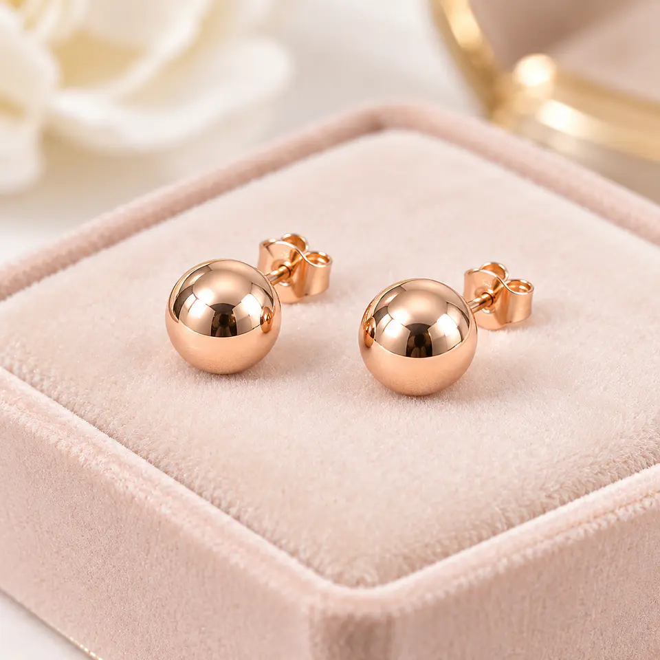 Aretes Rose Glow – Acero Inoxidable Bañado en Oro Rosa | 5 Diseños 2