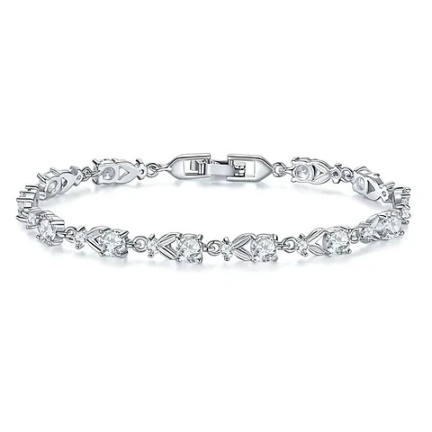 Pulsera Brillo Floral de Acero Inoxidable con Zircón – 4 Colores