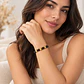 Pulsera Elástica Urban Hex con Cuentas Negras y Detalles Dorados - Miniatura 3