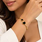 Pulsera Abierta Doble Corazón Negro en Acero Inoxidable - Miniatura 2