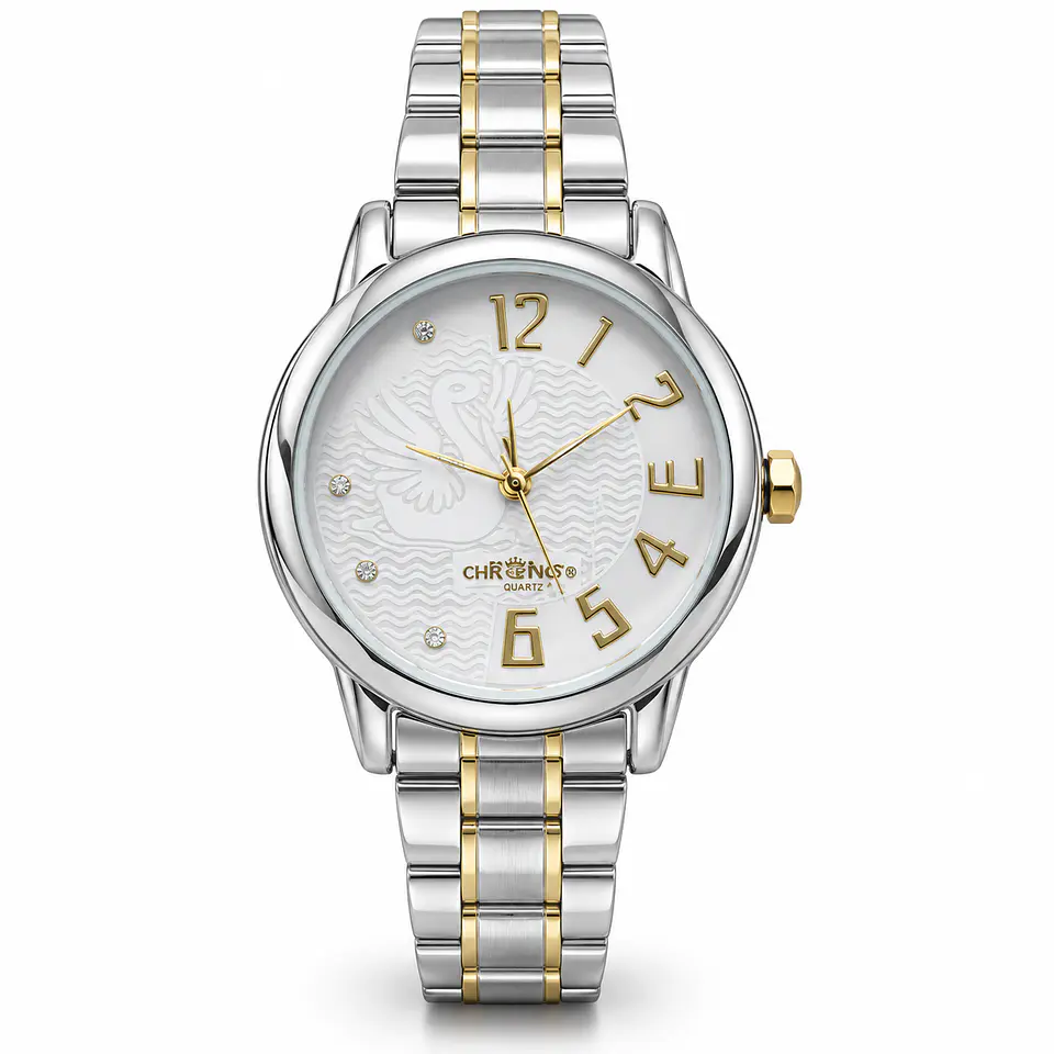 Reloj Chronos Swan Bicolor para Mujer – Acero Quirúrgico 1