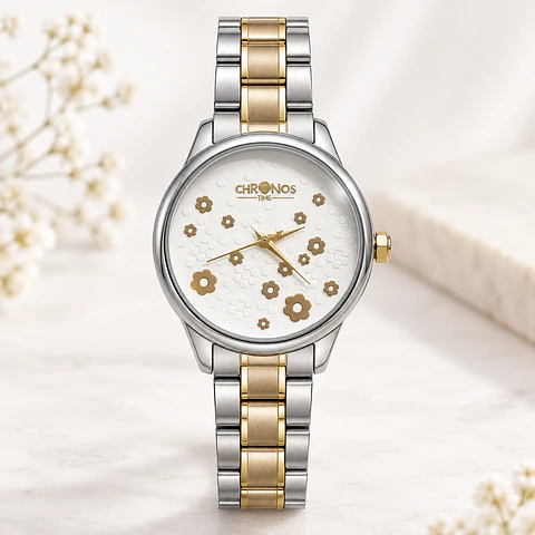 Reloj Chronos Bloom Bicolor para Mujer – Diseño Floral