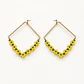 Aretes Floral Lemon Gold – Aros Geométricos de Acero Inoxidable - Miniatura 1