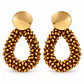 Aretes Gota Ámbar Shine – Colgantes de Acero Inoxidable - Miniatura 1
