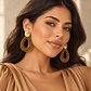 Aretes Gota Ámbar Shine – Colgantes de Acero Inoxidable - Miniatura 2