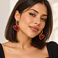 Aretes Love Vino – Corazón Rojo Colgante de Acero Inoxidable - Miniatura 2