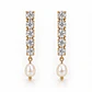 Aretes Crystal Pearl Drop – Brillo y Perla de Acero Inoxidable - Miniatura 1