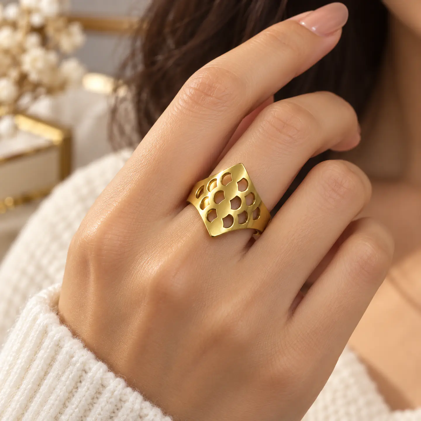Anillos Dorados de Acero Inoxidable – Colección 6 cm | KOOALA 13