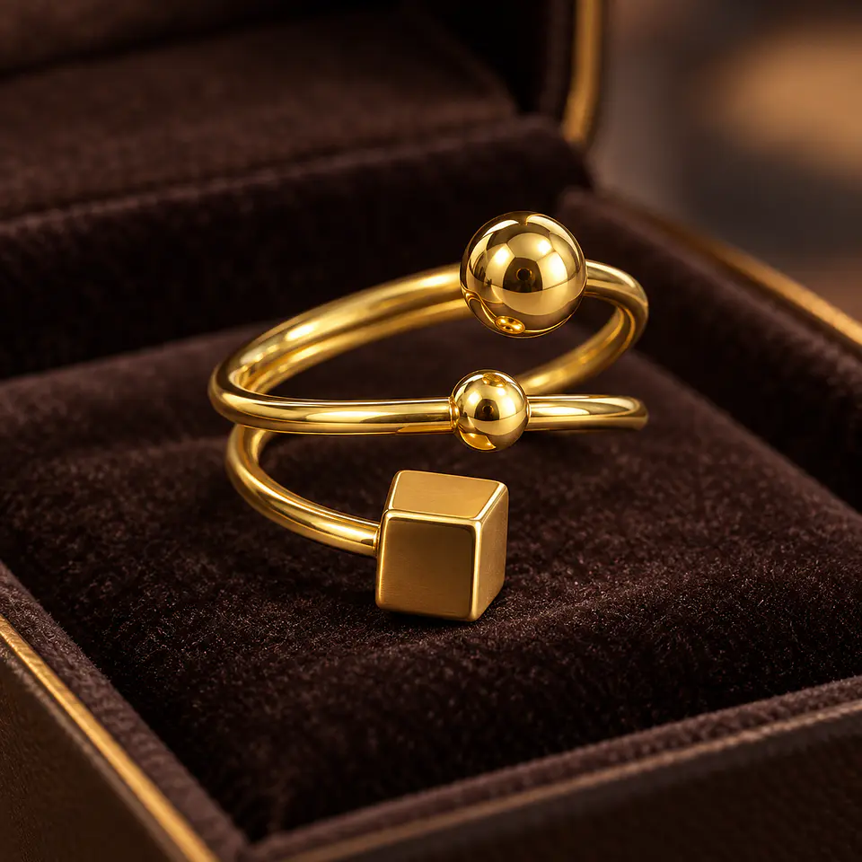 Anillos Dorados de Acero Inoxidable 6.5 cm – Colección KOOALA 2