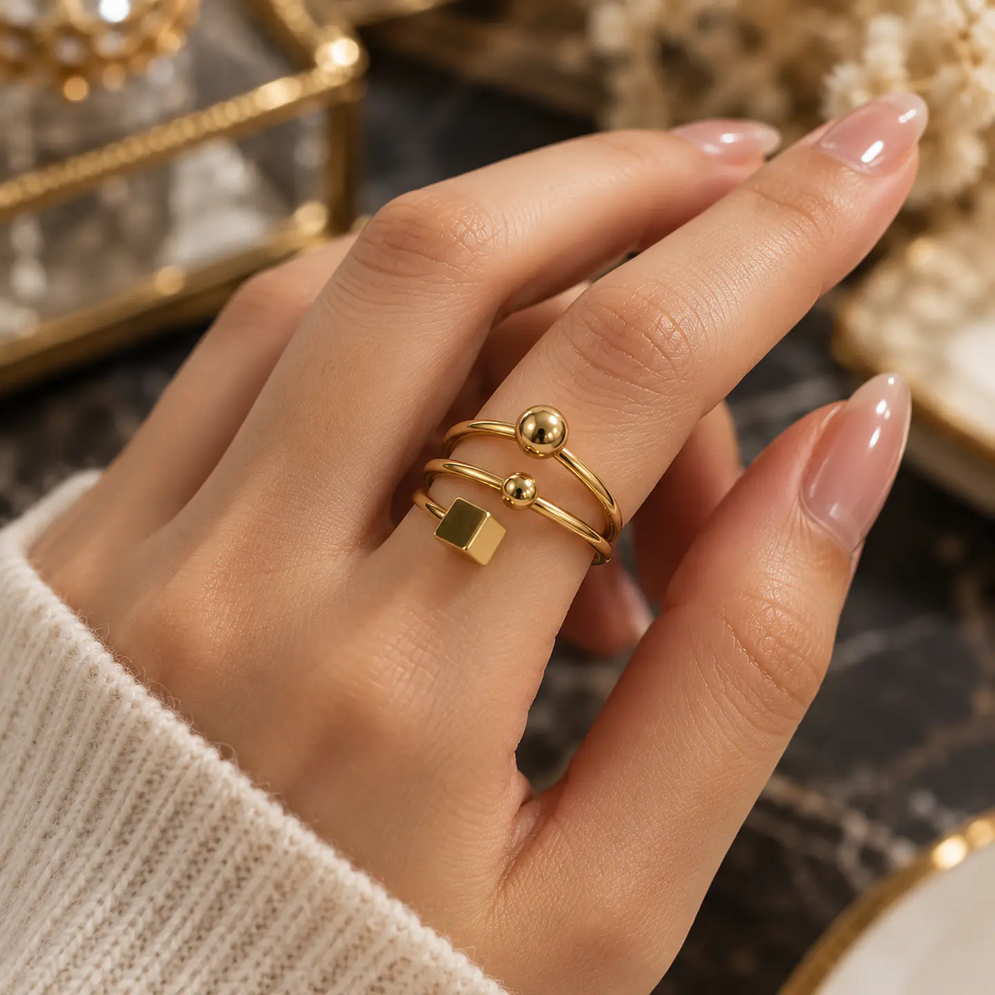 Anillos Dorados de Acero Inoxidable 6.5 cm – Colección KOOALA 9
