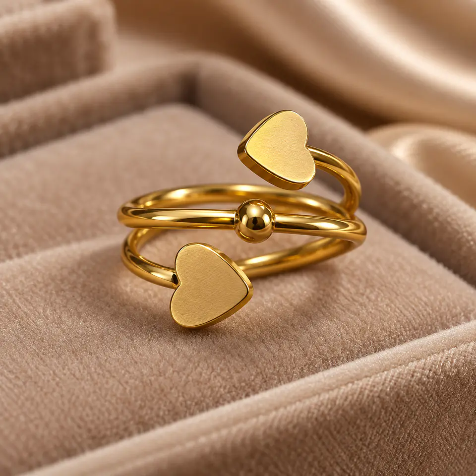 Anillos Dorados de Acero Inoxidable 6.5 cm – Colección KOOALA 10