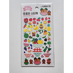 Set 4 hojas de sticker fruta