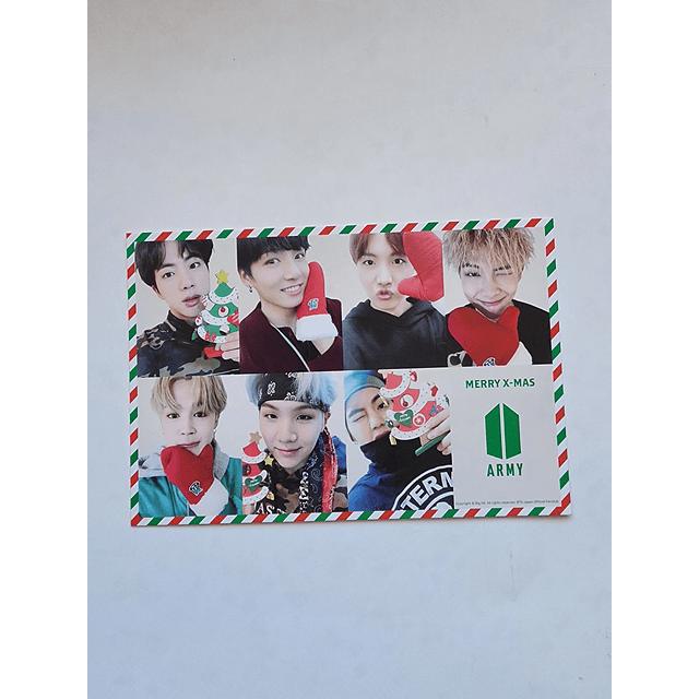 Postcard Navideña BTS exclusiva par fanclub japonés 
