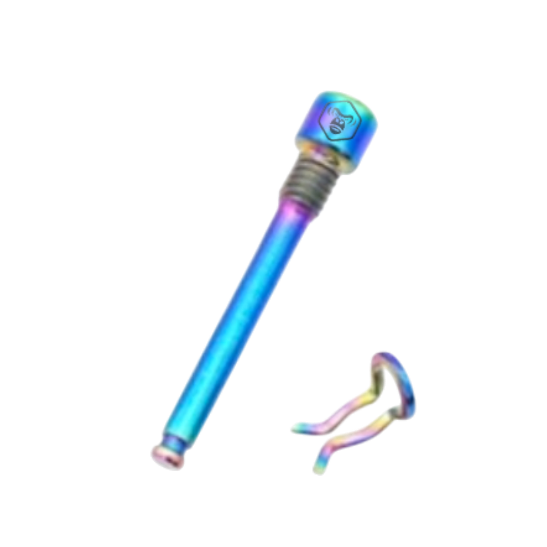 PISTILO CON ROSCA / SEGURO PASTILLAS DE FRENO /MORDAZA (TITANIO) x 2un 1