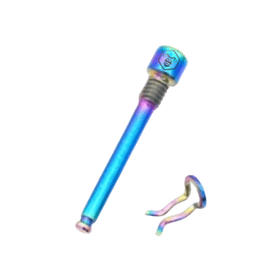 PISTILO CON ROSCA / SEGURO PASTILLAS DE FRENO /MORDAZA (TITANIO) x 2un