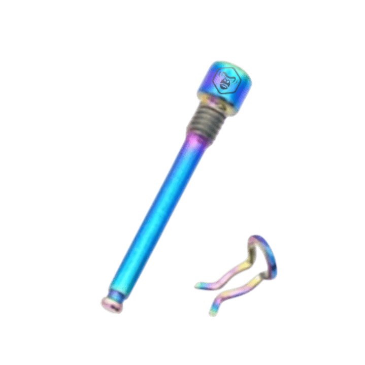 PISTILO CON ROSCA / SEGURO PASTILLAS DE FRENO /MORDAZA (TITANIO) x 2un 1