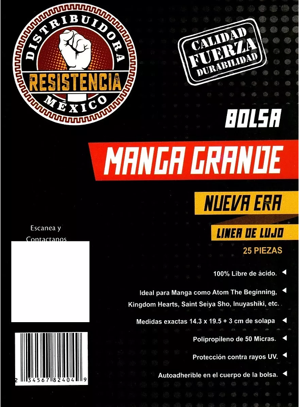 Bolsa Para Manga Grande (Nueva Era) 