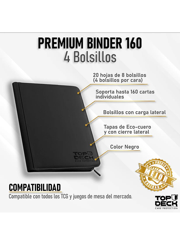 Carpeta Premium | TOPDECK 160 Color Negro 