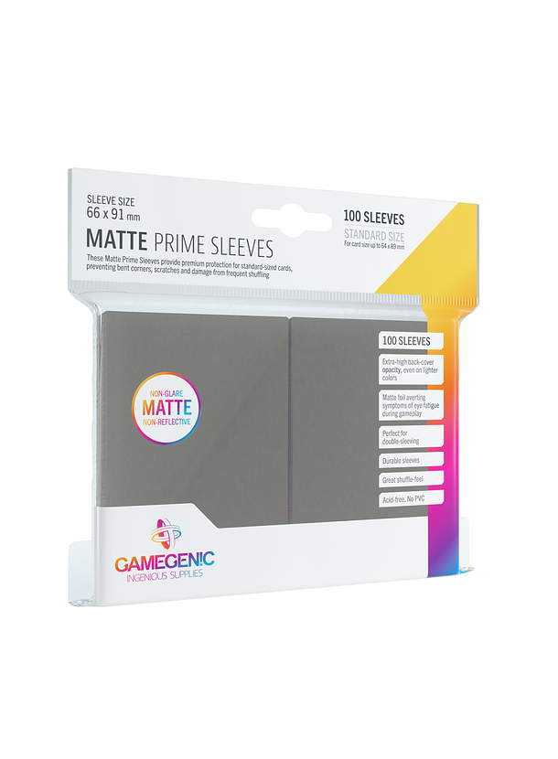 GG BGG Sleeves Matte Prime Sleeves - Dark Grey (100) 66x91mm 
