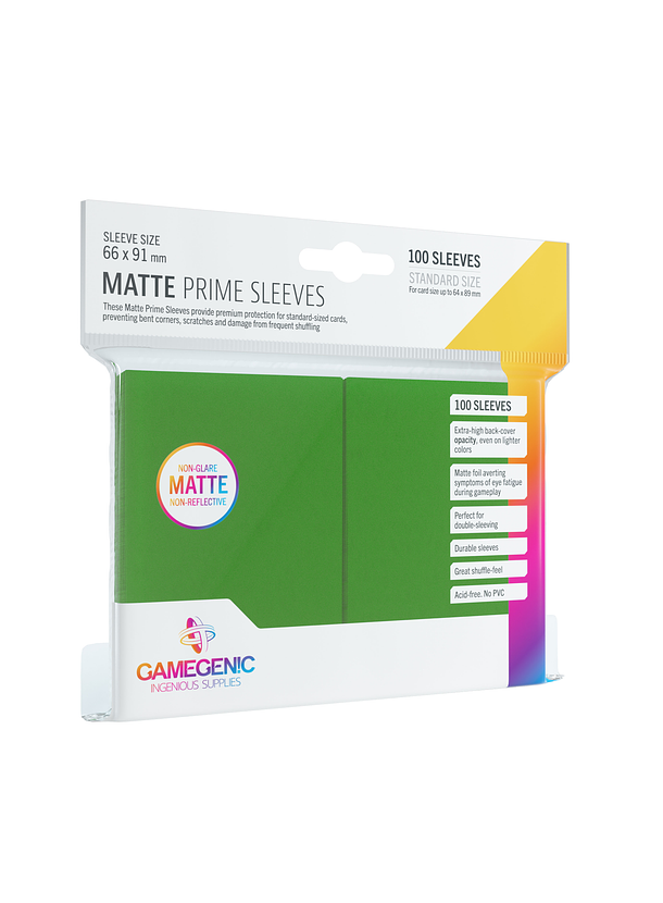 GG BGG Sleeves Matte Prime Sleeves - Green (100) 66x91mm 