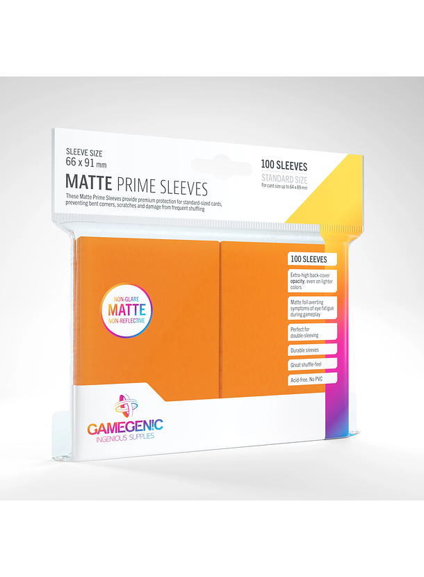 GG BGG Sleeves Matte Prime Sleeves - Orange 66x91mm (100)  