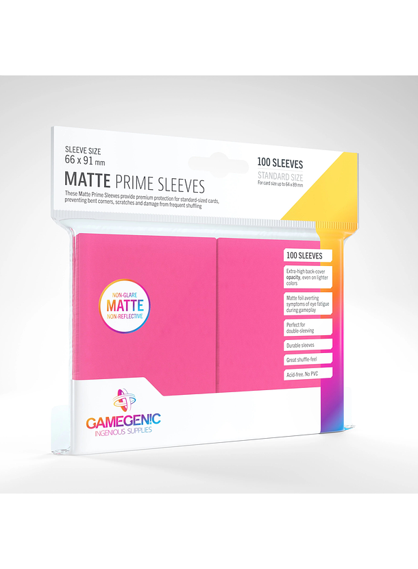 GG BGG Sleeves Matte Prime Sleeves - Pink 66x91mm (100)  