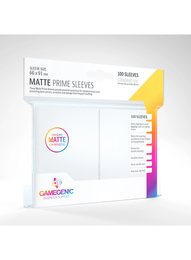 GG BGG Sleeves Matte Prime Sleeves - White 66x91mm (100) 