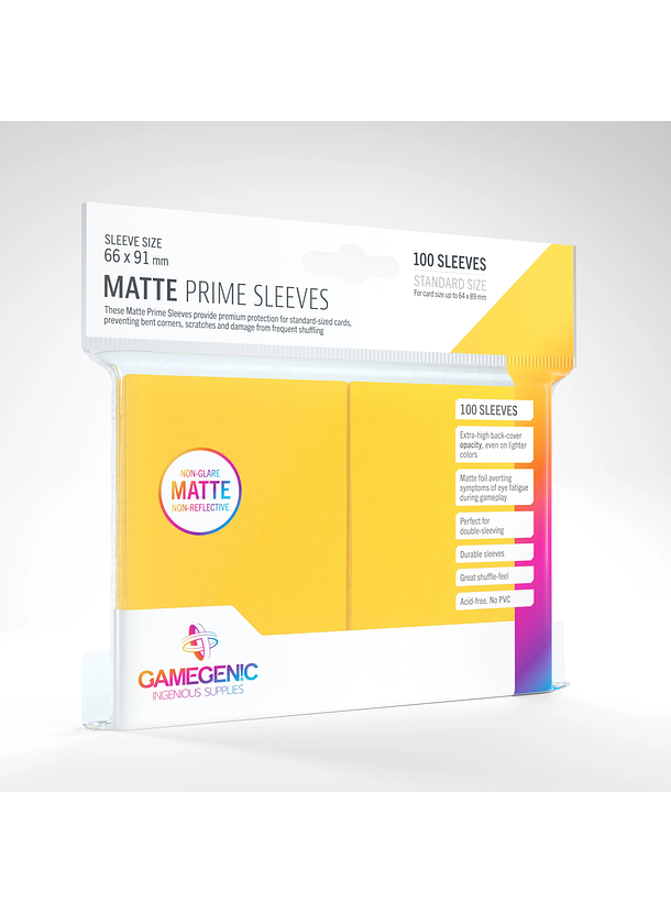 GG BGG Sleeves Matte Prime Sleeves - Yellow 66x91mm (100) 