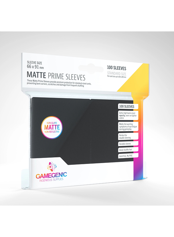 GG BGG Sleeves Matte Prime Sleeves - Black 66x91mm (100) 