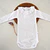 Body cardado branco para bebé com gola de folho bordado - 100% Algodão orgânico