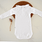 Body cardado branco para bebé com gola de folho bordado - 100% Algodão orgânico - vignette 3
