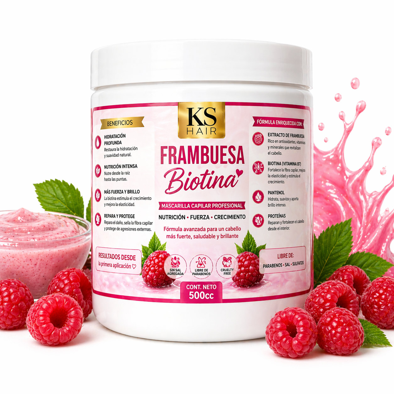 Crema Frambuesa Biotina 500ML 1